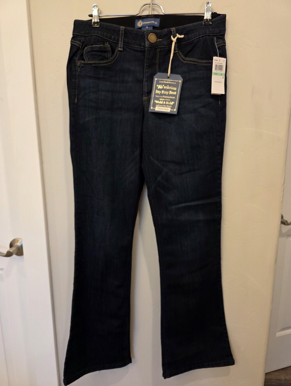 NWT Democracy "Ab"solution Itty Bitty Boot Dark Indigo Flare Jeans Size 8